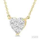 1/2 Ctw Lovebright Diamond Heart Necklace in 14K Yellow and White Gold