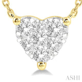 1/4 Ctw Lovebright Diamond Heart Necklace in 14K Yellow and White Gold