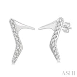1/20 Ctw Petite High Heel Pumps Round Cut Diamond Fashion Stud Earring in 10K White Gold