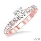 1/2 ctw Round Cut Diamond Semi-Mount Engagement Ring in 14K Rose And White Gold