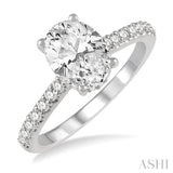 1/3 ctw Semi-Mount Diamond Engagement Ring in 14K White Gold