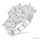 3.00 ctw Lovebright Round Cut Diamond Ring in 14K White Gold