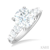 1 1/5 ctw Round Shape Round Cut Diamond Semi Mount Engagement Ring in 14K White Gold