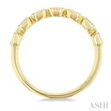 3/4 Ctw East-West Emerald Cut Bezel Diamond Fashion Band in 14K Yellow Gold