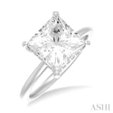 1/10 ctw Emerald Shape Round Cut Diamond Semi Mount Engagement Ring in 14K White Gold