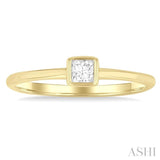 1/6 ctw Petite Bezel Set Round Cut Diamond Fashion Ring in 10K Yellow Gold