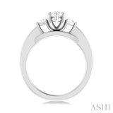 1/4 ctw Marquise Shape Trillion and Round Cut Diamond Semi Mount Engagement Ring in 14K White Gold