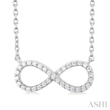 1/10 Ctw Round Cut Diamond Infinity Pendant in 10K White Gold