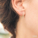 1/4 Ctw Sectioned Round Cut Diamond Fashion Hoop Earring in 14K Yellow Gold