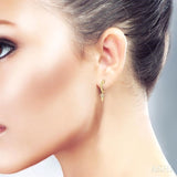 1/6 Ctw Cone Shape Motif Single Cut Diamond Half Hoop Fashion Earrings in 14K Yellow Gold
