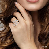 1/3 ctw Geometric Wide Split Lightweight Round Cut Diamond Open Fashion Ring in 10K White Gold