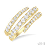 1.00 ctw Spiral Round Cut Diamond Fashion Open Wrap Band in 14K Yellow Gold