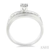 1/8 ctw Round Cut Diamond Engagement Ring in 14K White Gold