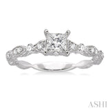 1/6 ctw Diamond Semi-Mount Engagement Ring in 14K White Gold