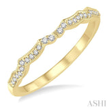 1/10 ctw Round Cut Diamond Wedding Band in 14K Yellow Gold