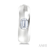 1/3 Ctw Bezel Set Emerald Cut Diamond Fashion Huggie Earrings in 14K White Gold