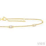 1/4 Ctw Baguette Cut Diamond Station Bracelet in 14K Yellow Gold