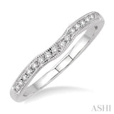 1/10 Ctw Round Cut Diamond Matching Wedding Band in 14K White Gold