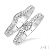 3/8 Ctw Round Cut Diamond Insert Ring in 14K White Gold