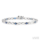 Oval Shape Gemstone & Diamond Bracelet