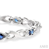 Oval Shape Gemstone & Diamond Bracelet