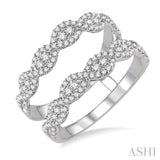 3/4 Ctw Round Cut Diamond Insert Ring in 14K White Gold