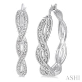 Silver Infinity Shape Diamond Earrings