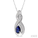 Pear Shape Gemstone & Diamond Pendant