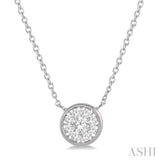 1/4 Ctw Round Shape Pendant Lovebright Diamond Necklace in 14K White Gold