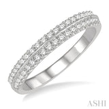 1/3 ctw Twin Row Round Cut Diamond Stackable Band in 14K White Gold