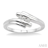 Silver Channel Set Diamond Fashion Ring