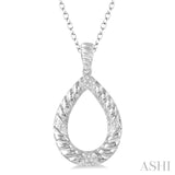 Pear Shape Silver Diamond Pendant