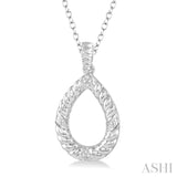 Pear Shape Silver Diamond Pendant