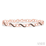 1/4 Ctw Round cut Champagne Brown Diamond Infinity Bracelet in 10K Rose Gold