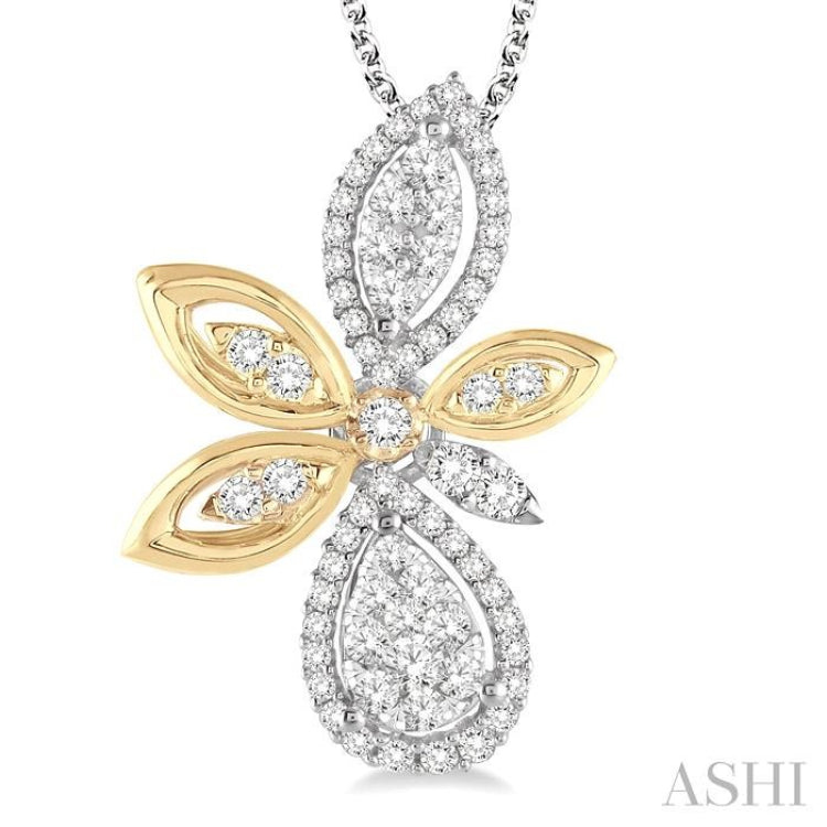 Flower Shape Lovebright Diamond Pendant