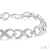 Silver Infinity Shape Diamond Bracelet