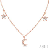 Diamond Star & Moon Station Necklace