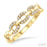 1/10 ctw Round Cut Diamond Paper Clip Ring in 10K Yellow Gold