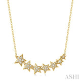 1/5 ctw Star Trail Round cut Diamond Necklace in 10K Yellow Gold