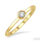 1/10 ctw Bezel Set Round Cut Diamond Petite Fashion Ring in 10K Yellow Gold