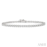 2 ctw Tri-Prong Round Cut Diamond Bracelet in 14K White Gold