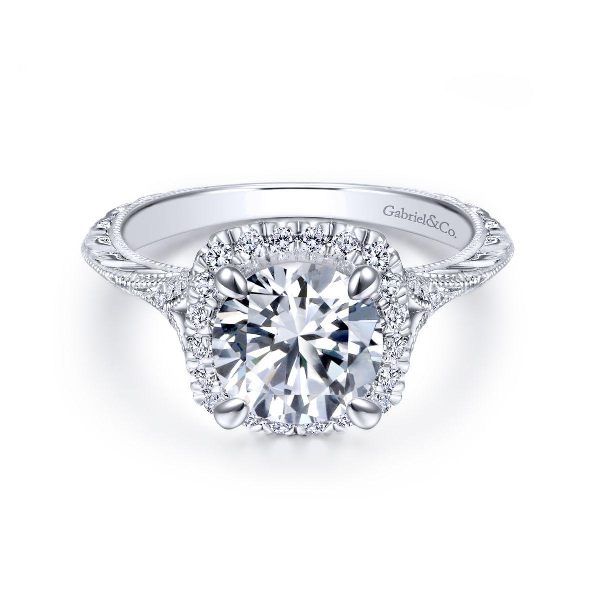 18 KT Halo Engagement Ring