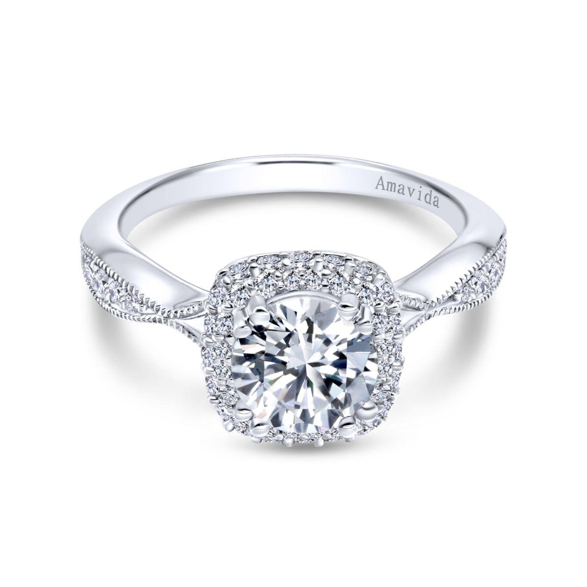 18 KT Double Halo Engagement Ring