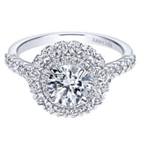 18 KT Double Halo Engagement Ring